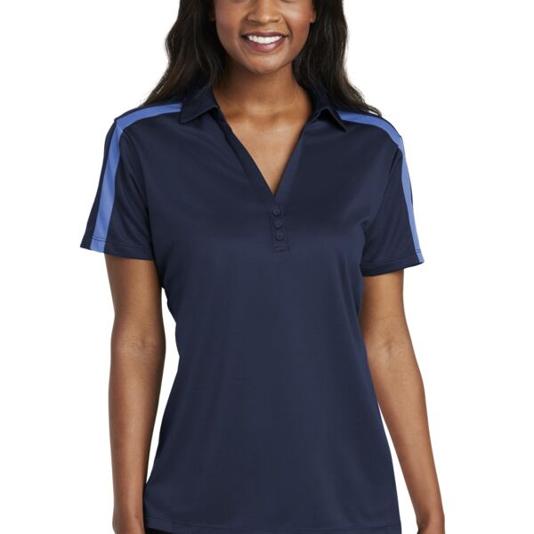 Ladies Silk Touch™ Performance Colorblock Stripe Polo Thumbnail